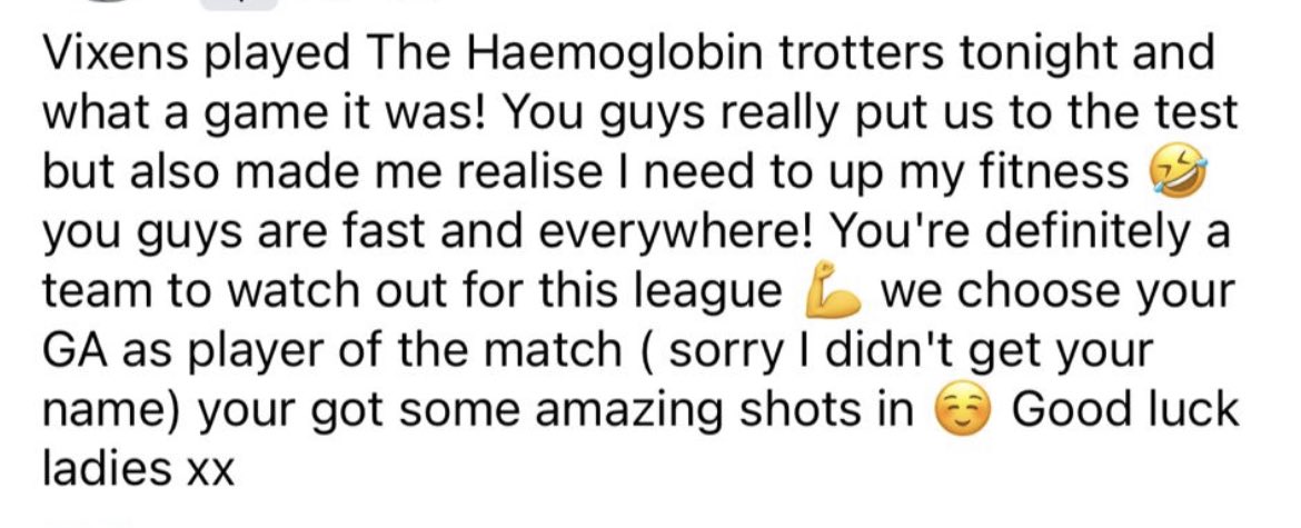 First match today against the Vixens and what a team, they didn’t believe it was our first match together. 
Well done ladies and we managed to get 8 in the net 🏐 #netball #haematology <a href="/ConfaloniSarah/">Sarah Confaloni</a> <a href="/breadrol/">SHARON HOLLIS</a> <a href="/ApheresisNUH/">Apheresis_NUH</a> <a href="/TeamCAS3/">#TeamCAS</a>