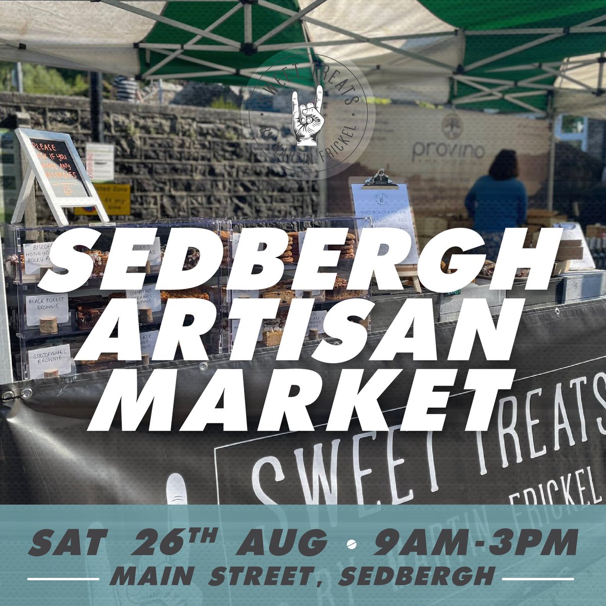 STBYMF's tweet image. THIS WEEKEND 📍
Friday : 
✨ Kendal Farmers Market 9-3pm
✨ Whitehaven Producers Market 10-4pm 
Saturday : 
✨ Brampton Farmers Market 9-1.30pm 
✨Visit Sedbergh Artisan Market 9-3pm 
SWEET TREATS HQ SHOP 
open as usual Fri / Sat /Sun 
10-3pm 
Bank Holiday Weekend Let’s Go 
🔥🤘🏻