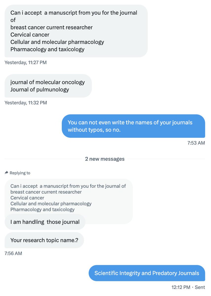 DM'ing the wrong person.