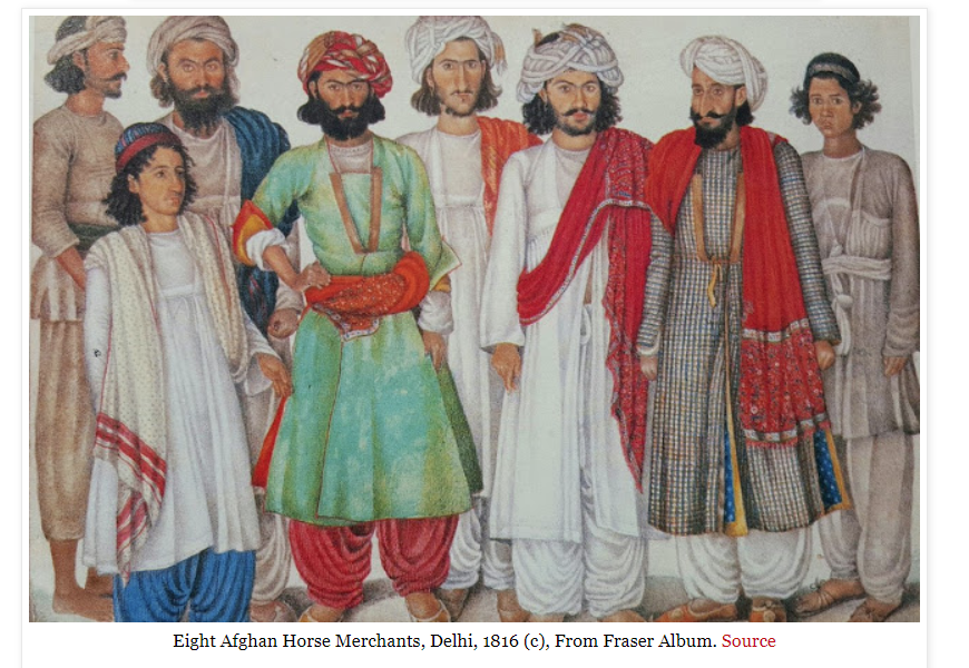 Lalkaar_'s tweet photo. The account seems to have some truth to it, as the garb of the Khalsa [long baggy robe without slits, usually in blue] matches with historical depictions of Pashtun clothing as well as modern traditional garments https://t.co/VIGmWs4C6J