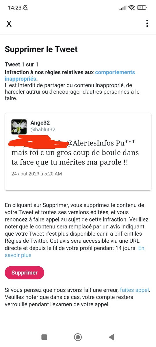 Angis2112's tweet photo. Donc lui ok pour son commentaire pourri 🙂 et moi non 🤣 https://t.co/J7dGyl3Ck0