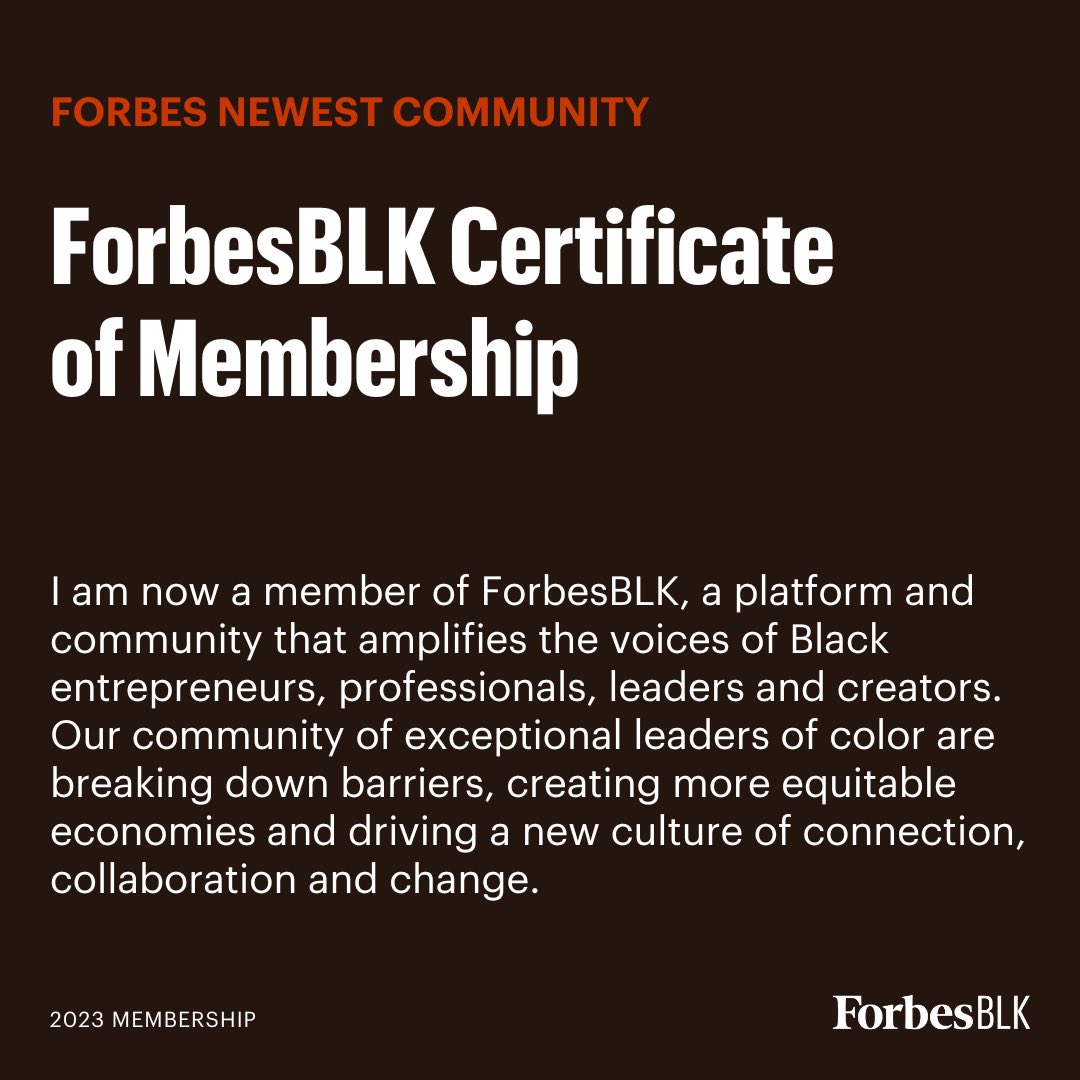 deborahraysims's tweet photo. Excited and honored to be a part of the growing ForbesBLK community! @ForbesBLK #ForbesBLK, #changeagents #creatives #creators https://t.co/hgKiTMVC5z