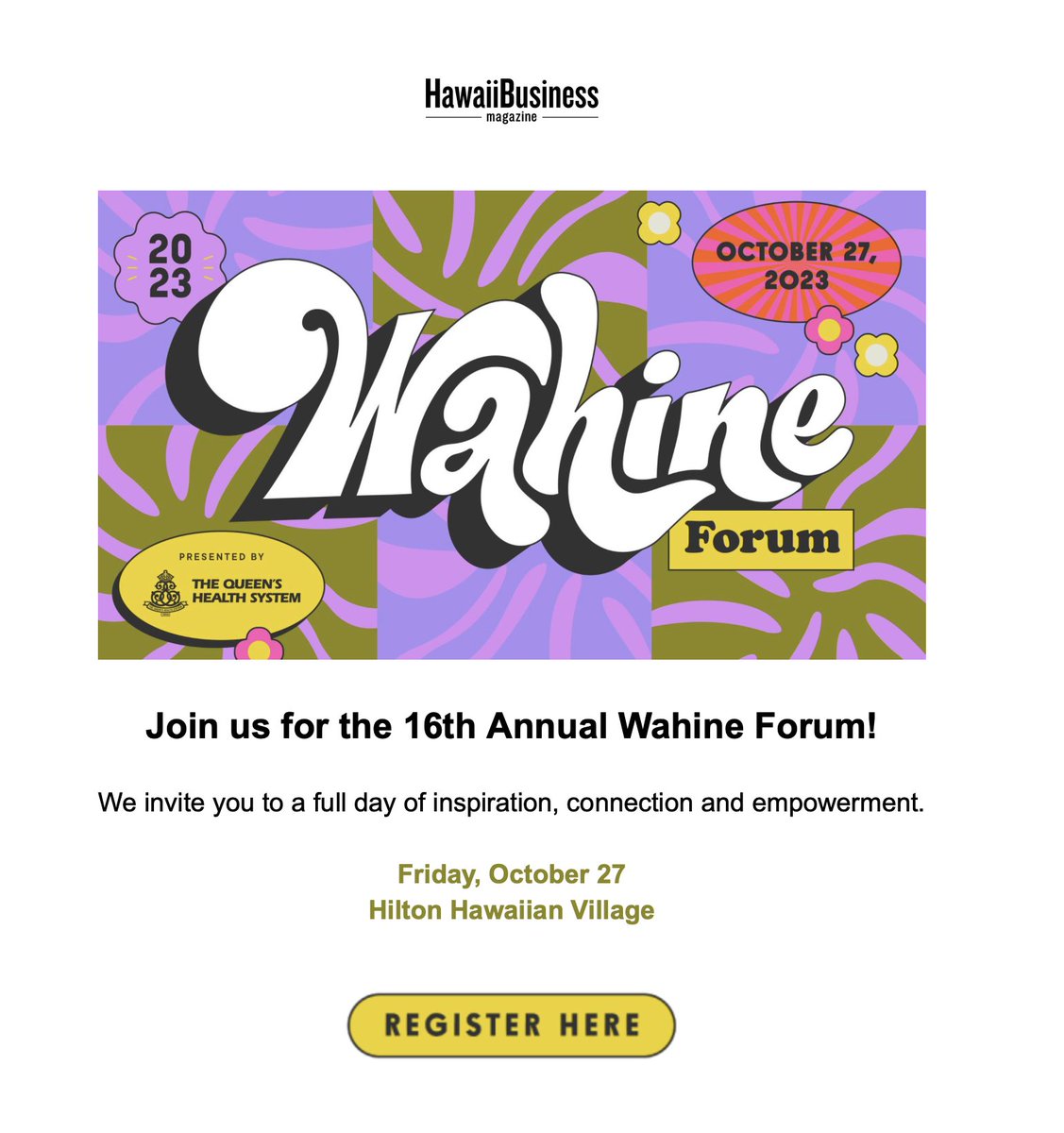 One of the best conferences you will ever attend, I swear to you. Register at hawaiibusiness.com. @hawaiibusiness #WahineForum #ManaWahine #808Educate