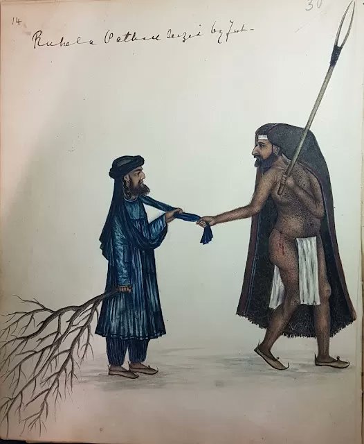Lalkaar_'s tweet photo. The account seems to have some truth to it, as the garb of the Khalsa [long baggy robe without slits, usually in blue] matches with historical depictions of Pashtun clothing as well as modern traditional garments https://t.co/VIGmWs4C6J