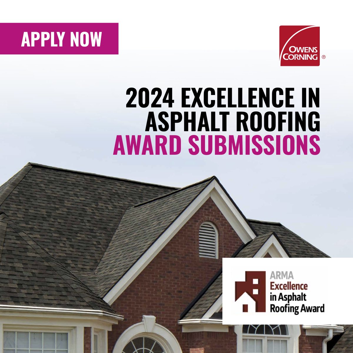 Calling all contractors in the Owens Corning Roofing Contractor Network! It's that time of year again to submit your best asphalt roofing projects to ARMA’s Excellence in Asphalt Roofing Awards Program! Submissions are due on December 1. Apply now: bit.ly/35kqRP4