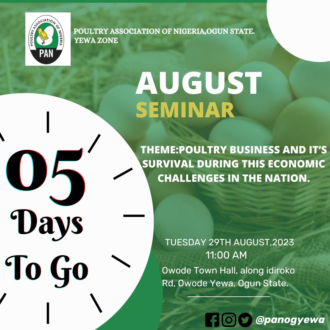 panogyewa's tweet photo. Dear poultry farmers amidst the struggle let’s find a way to survive, that’s why @panogyewa has humbly invited you to her august seminar happening live in 5 days .Come learn and unlearn #trend #farming #August2023  #markyourcalenders #NationalFilmAwards2023 https://t.co/AfcXwJ6e9Z