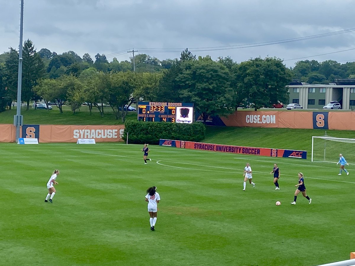For those still in 100+ degree weather -it’s a fall day and wearing a sweatshirt as Syracuse v Auburn women’s soccer game followed by the Defending National Champion Syracuse Men soccer team playing and unveiling banner.