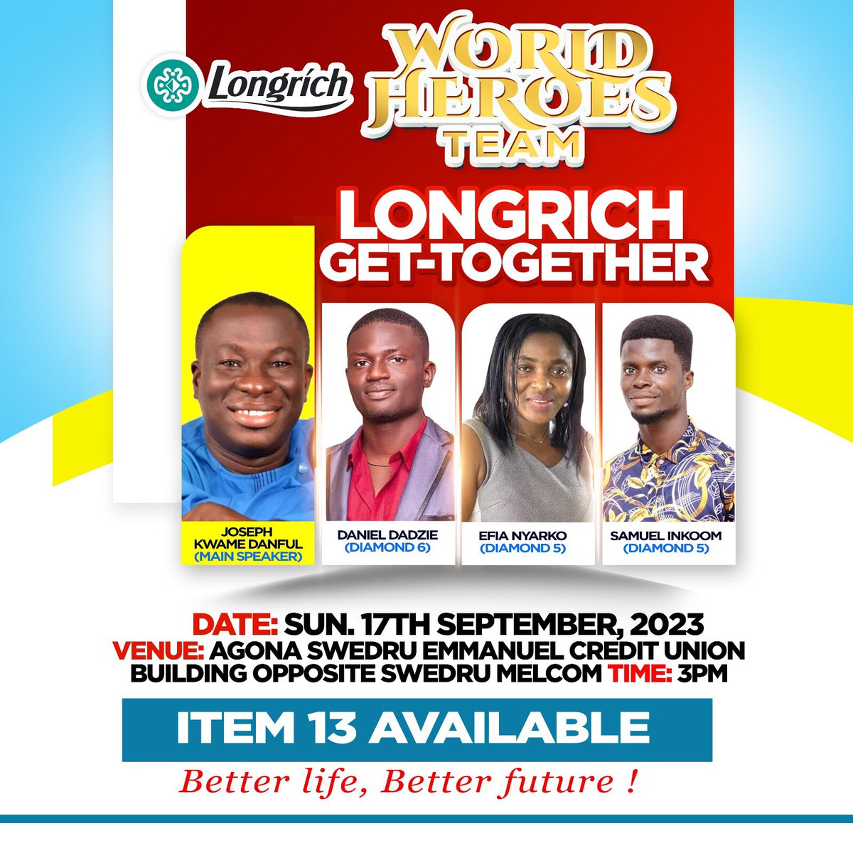 Longrichoffice's tweet photo. World Heroes Team Longrich Get-Together https://t.co/Hmg0Da0daW