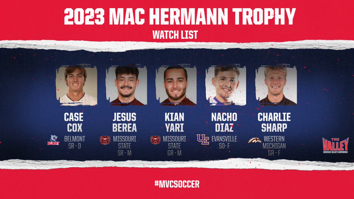 The Valley places 5⃣ on the 2023 MAC Hermann Trophy preseason watch list! #MVCSOCCER