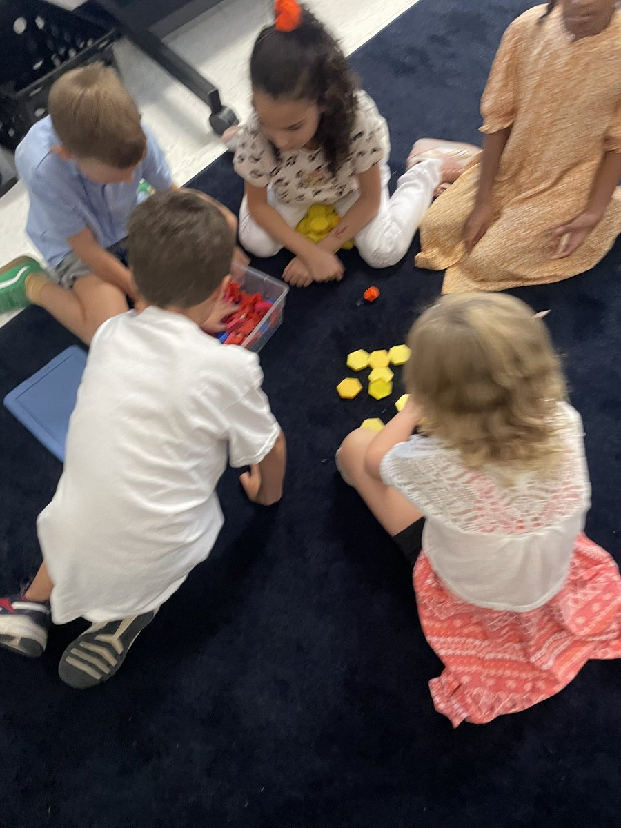 Great First Day!! We started with collaborating with our classmates to build different structures with math tools!!