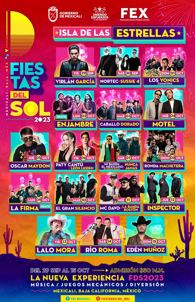 El Ayuntamiento de Mexicali anuncia la Cartelera de las Fiestas del Sol 2023