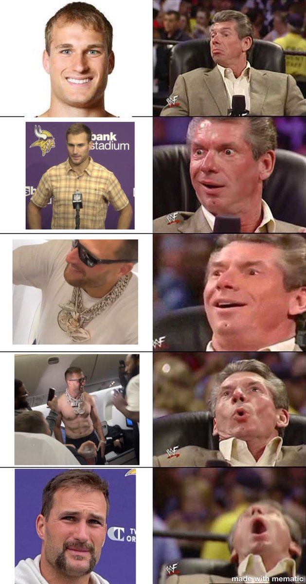 purplebuckeye's tweet photo. The transformation from Hulkamania Kirk to NWO Kirk is complete.

Super Bowl inbound. #Skol #Vikings https://t.co/Vq3cfKkM9O