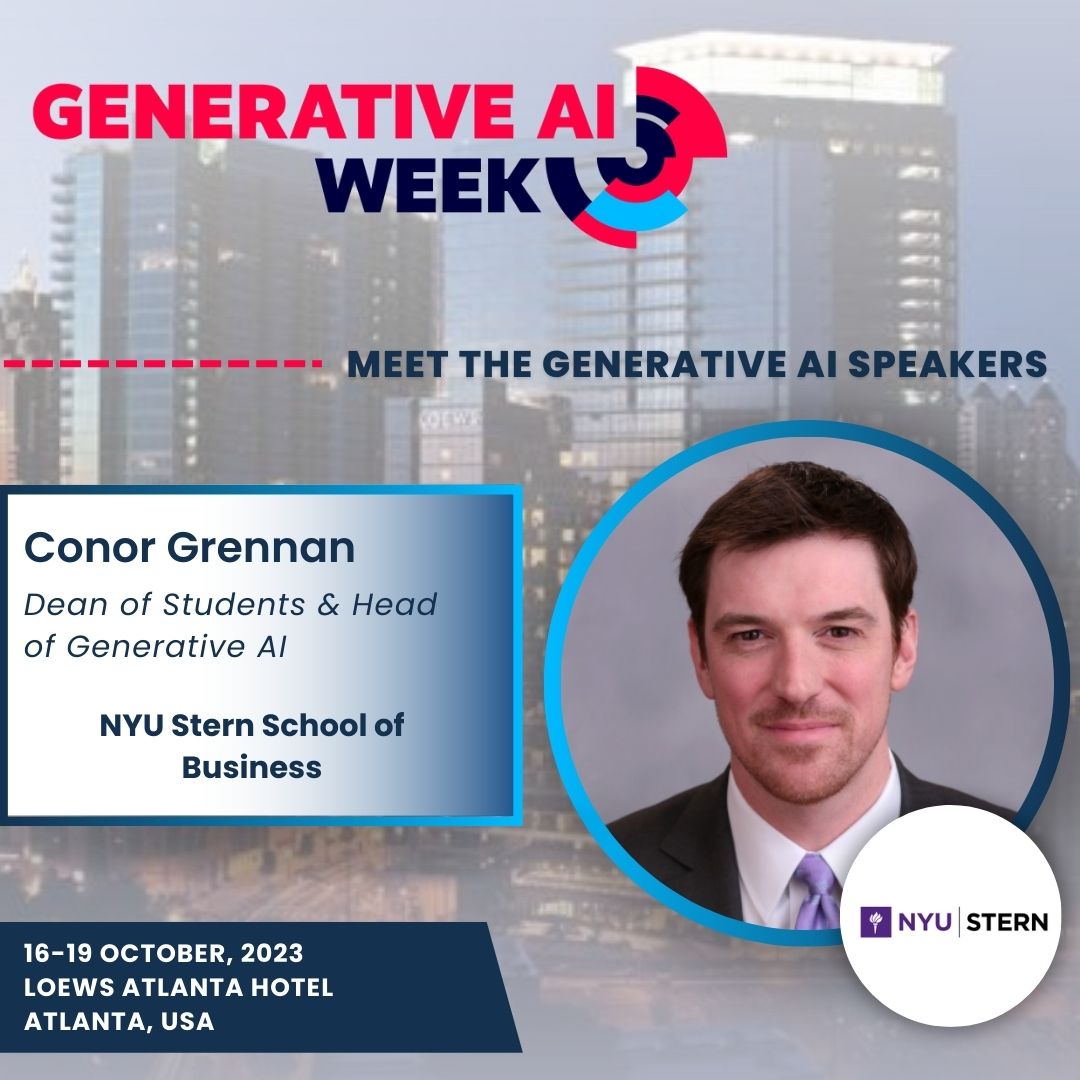 conorgrennan's tweet image. Excited to be joining an incredible lineup of speakers at Generative AI Week in Atlanta, Oct. 16-19! My talk will be Retraining Our Brains to Maximize Generative AI. 
#GenAI #GenAIWeek #GenerativeAI