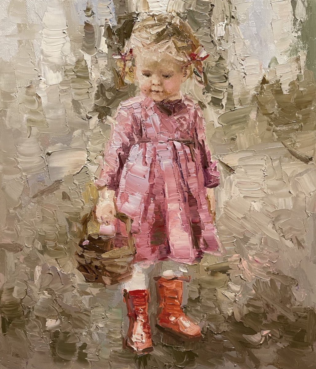 Portrait competitions will also be on the list #onlinecompetitions #artcompetitions #bears #daughter #pinkdress #fatherslove