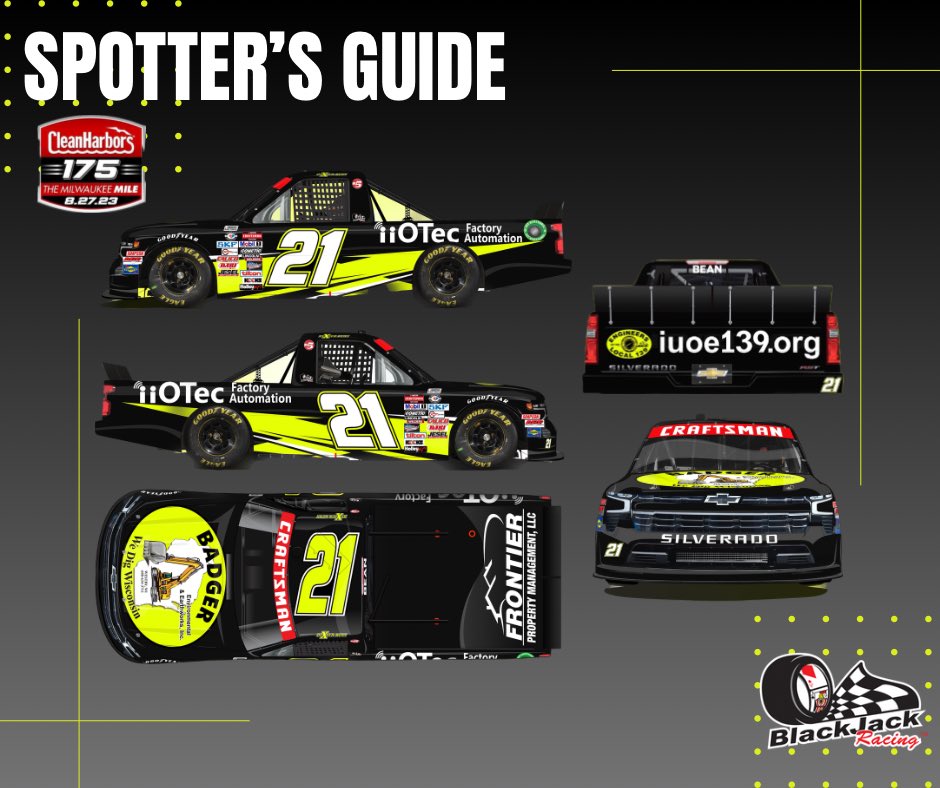 DexBean's tweet image. Excited to be back in the @NASCAR_Trucks @milwaukeemile23 with some new and longtime partners, in our home state of Wisconsin! 🧀 #CleanHarbors175