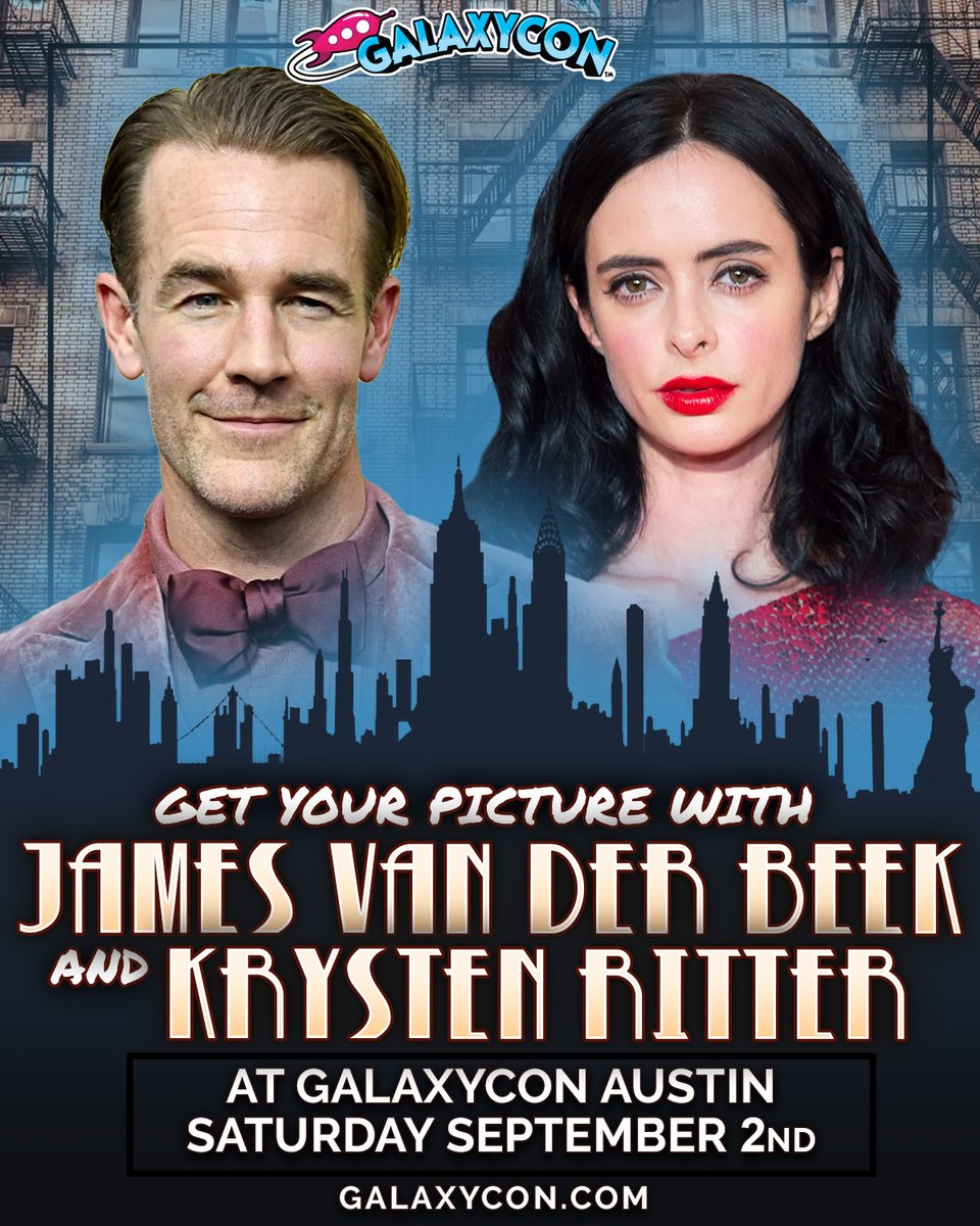 Get a professional photo with James Van Der Beek and @Krystenritter Saturday, September 2nd at GalaxyCon Austin!

Find Out More: galaxycon.info/jameskrystenph…

Join us September 1-3, 2023, at the Austin Convention Center!

#GalaxyConAustin #JamesVanDerBeek #KrystenRitter #PhotoOp