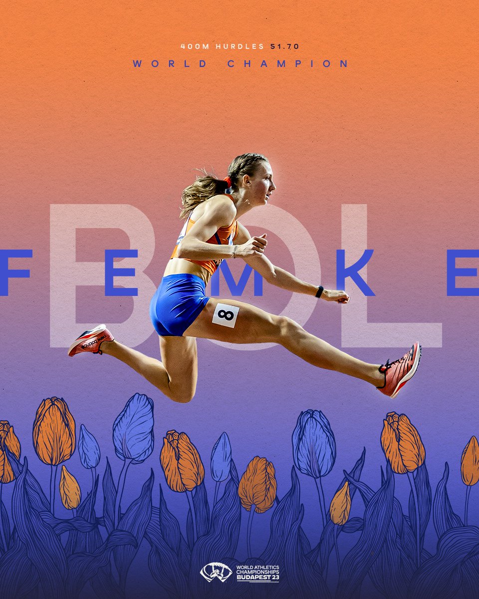 FANTASTIC FEMKE 😎

🇳🇱's Femke Bol is the 400m hurdles world champion!

51.70 for the win.

#WorldAthleticsChamps