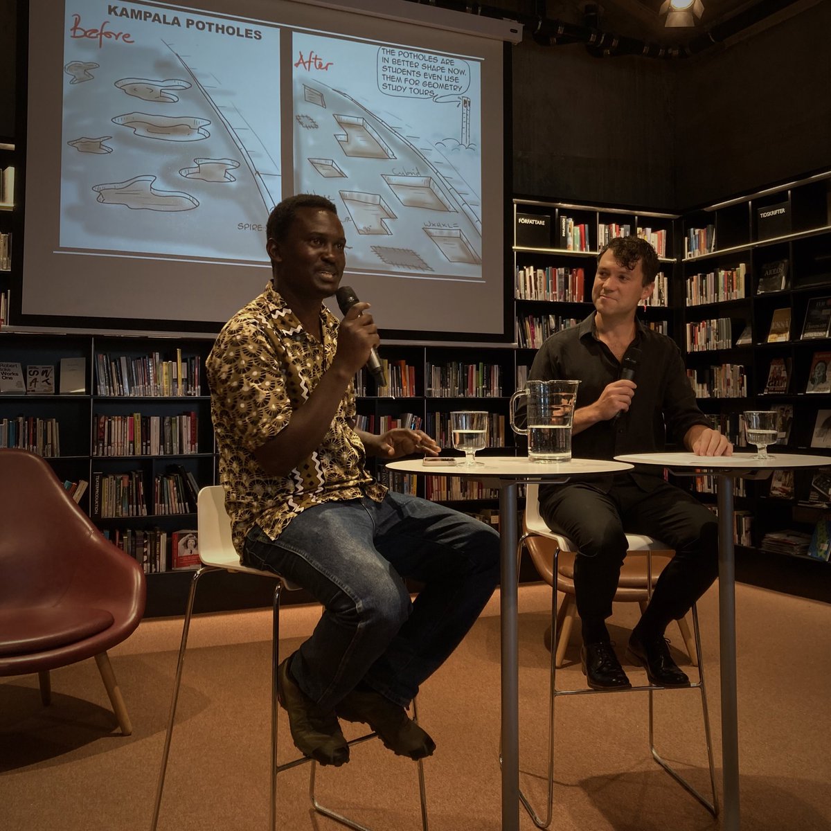 Thank you <a href="/SpireJim/">Jim Spire Ssentongo</a> for an inspiring talk! Can't wait for your next cartoon.

And thanks <a href="/PENsweden/">Svenska PEN</a> &amp; <a href="/Serieteket/">Kulturhuset Serieteket</a> for the invitation.