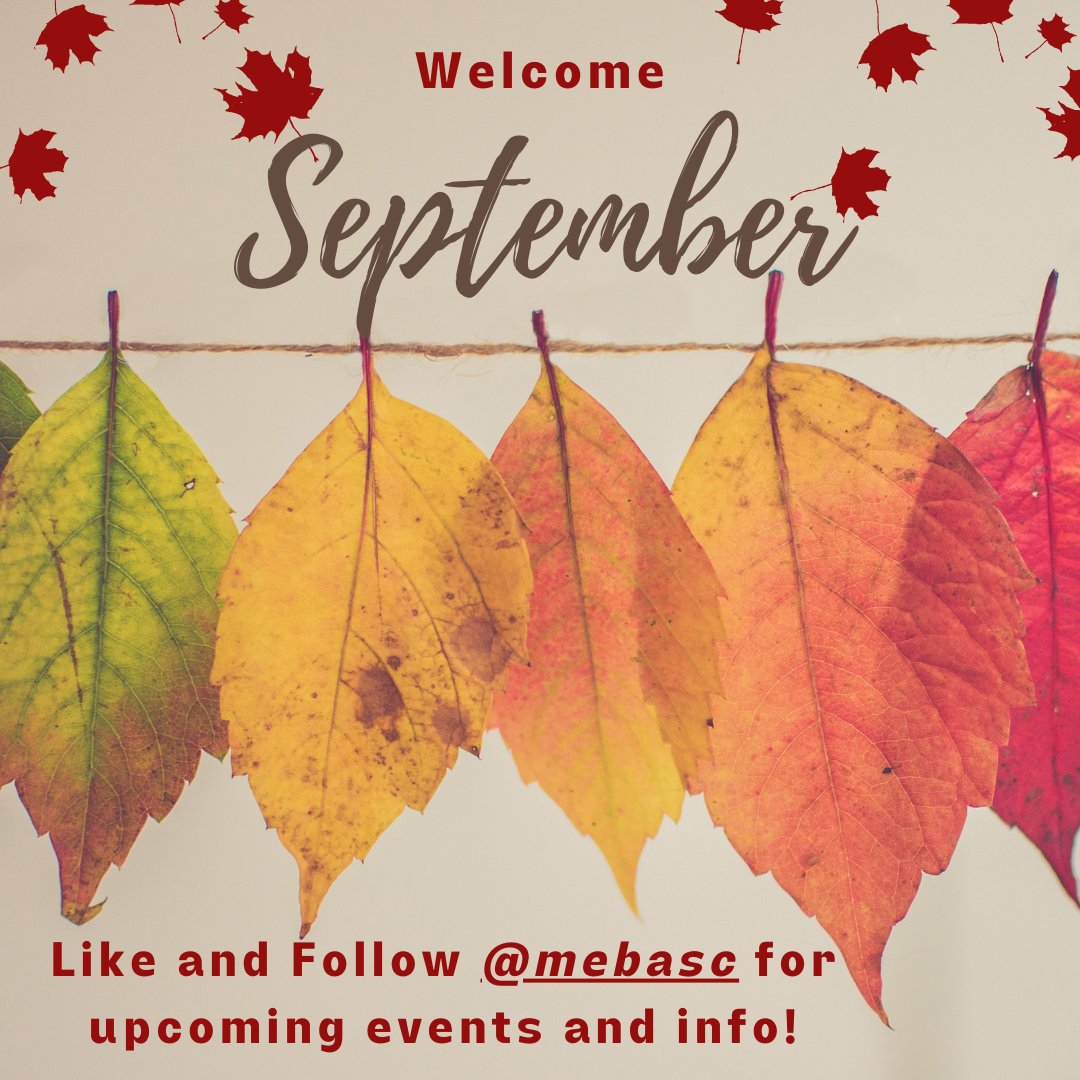 mebasc's tweet photo. Happy September everyone! 🍂
As the school year settles in, make sure to like, follow and share the @mebasc page to stay up-to-date on our latest events, resources and information!
#creatingcareerconnections #welcomeseptember #somethingtoremember #september #LikeAndShare https://t.co/SWj3HpHdv0