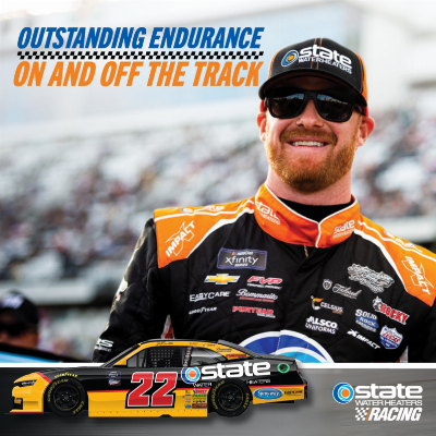 StateIndustries's tweet photo. Tomorrow, @JebBurtonRacing takes on Daytona at the Wawa 250. Be sure to cheer him on in the State Water Heaters/Puryear Trucking #22 Chevy! #gofastjeb https://t.co/TbrK9lkqUe