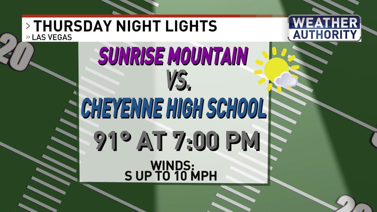 ChloeKoast's tweet image. Your #ThursdayNightLights forecast for tonight’s game, streaming live on MyLV TV! 🏈 #LasVegas