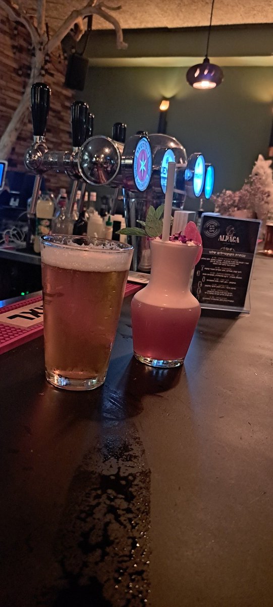 CityRatTLV's tweet photo. #alpacabar #vegan בירה וקוקטייל לקינוח. וגם קינוח https://t.co/fUa9NkollX