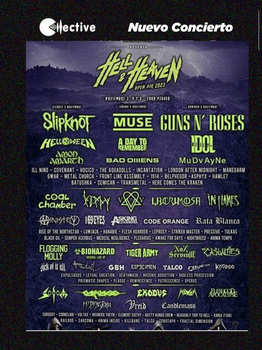 collectivemm's tweet photo. El cartel oficial del Hell and Heaven Open Air está aquí! 🤘🏻🤘🏻❤️‍🔥 

🎟️ https://t.co/hJICvBhrQC  preventa HSBC del 7 al 9 de septiembre

#CollectiveMusicMedia
#CollectiveMM 🔴⚫ https://t.co/TtKnA0g0Y5