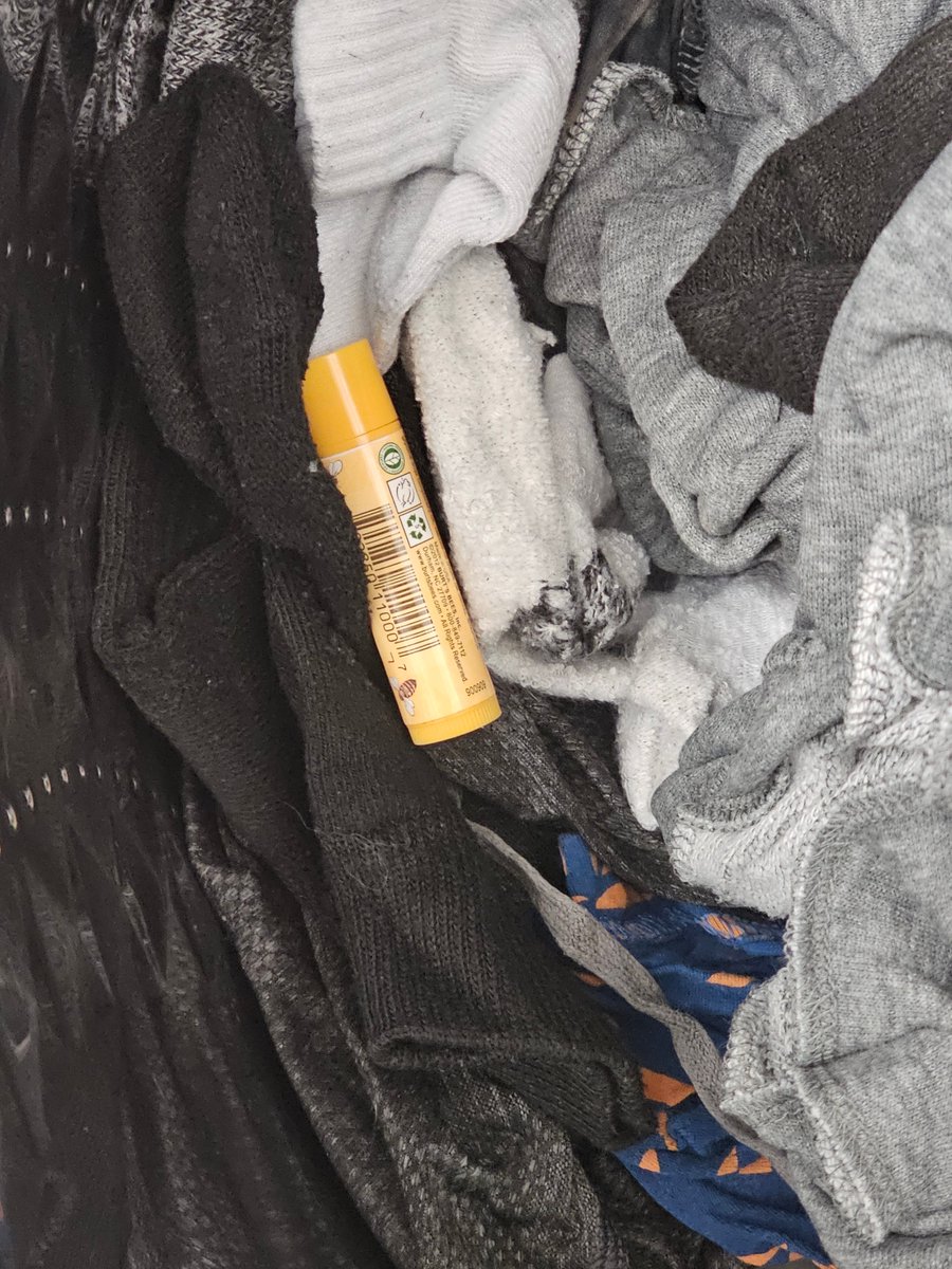 This chapstick has gone through the washer twice today....

At least it hasn't made it into the dryer 😩