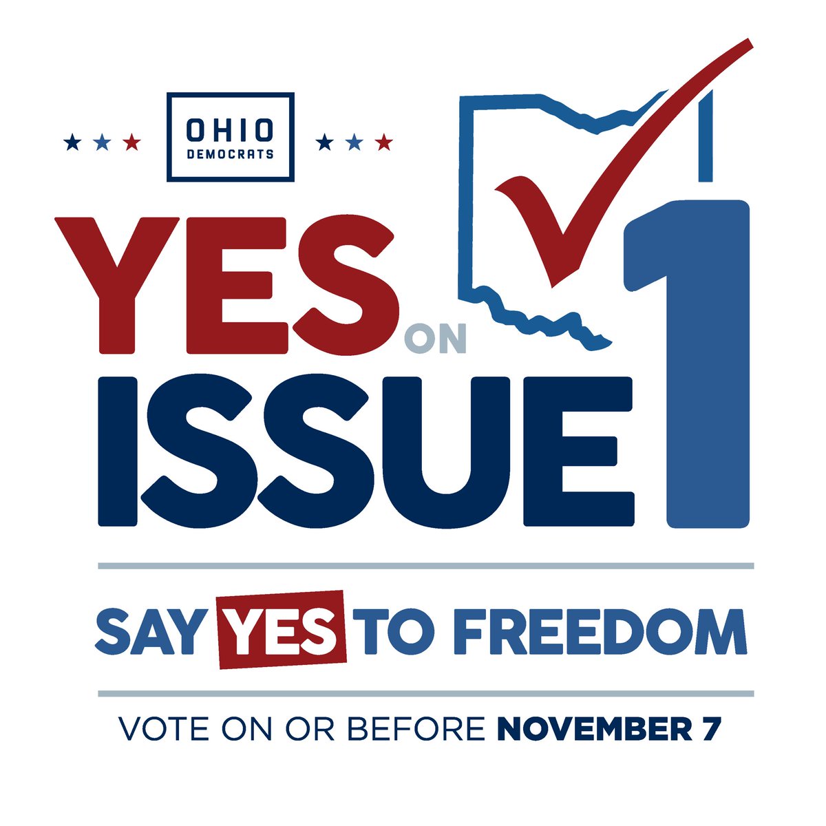OHDems's tweet photo. Freedom is officially on the ballot this November.

Vote YES on Issue 1 to protect the right to make healthcare decisions for ourselves. https://t.co/tGfNMztJlB
