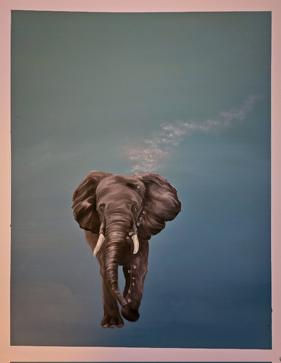 Catrionareids's tweet photo. Elephant, not a tree
#oilpaintings
#elephants
#nottrees https://t.co/8JoIKKAdyI