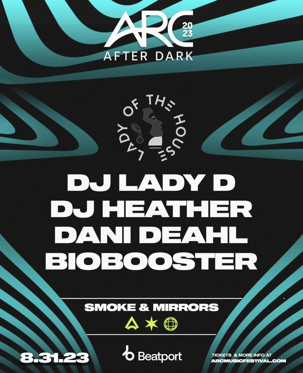 djheather's tweet photo. #OneWeekFromToday #ThursAug31st Kicking @arcmusicfest and my @officalLadyOTH ambassadorship at #SmokeAndMirrors #Chicago wth these heavy hitters! @djladyd @danideahl @biobooster https://t.co/PgcB9NMEJ9