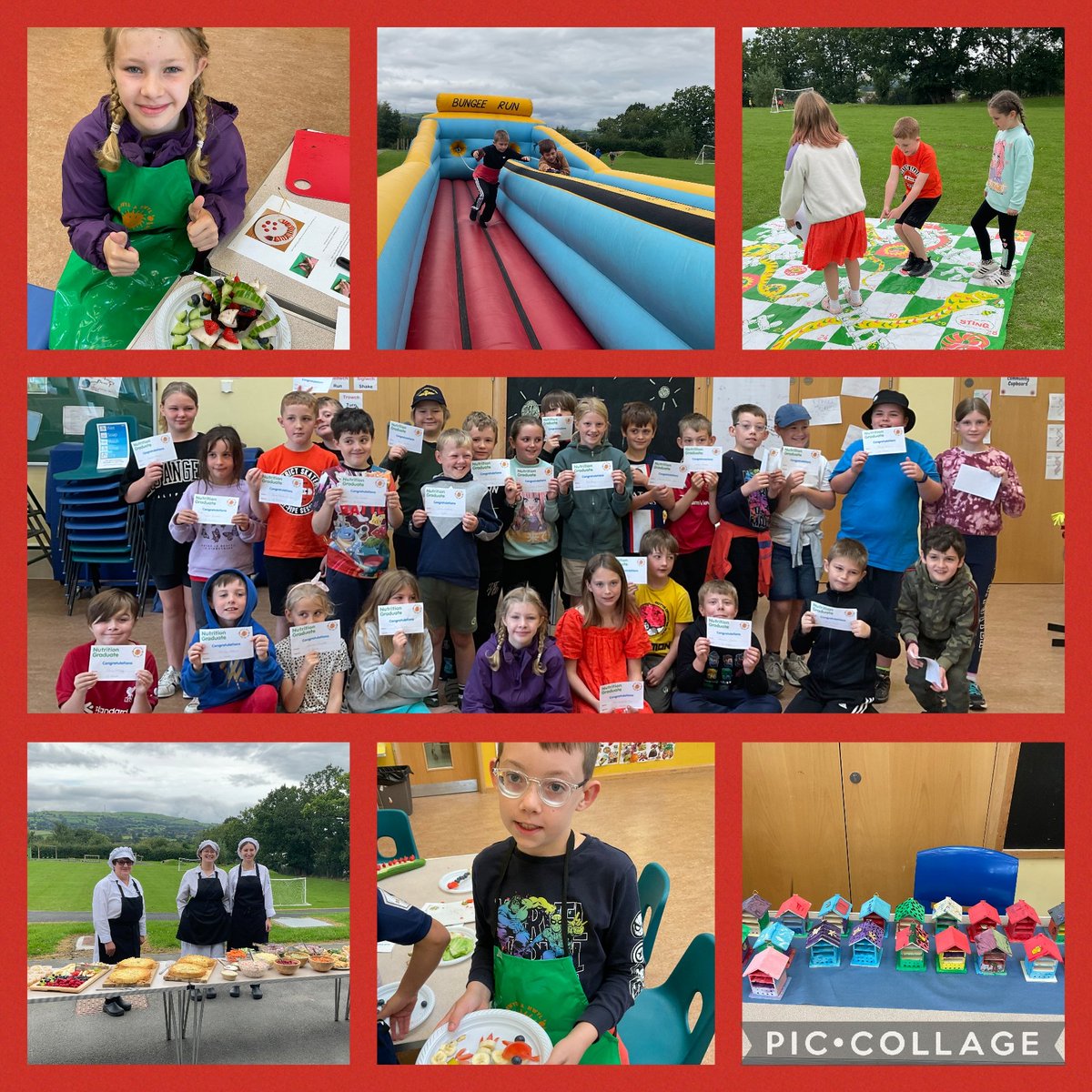What a great last day at Food and Fun! After some food art 🍎🍌 we painted and decorated insect houses🎨 🐛🐞 before having some fun on the bungee run! Luckily the rain held off for us this afternoon so that we could enjoy our annual family picnic 😀 <a href="/foodandfunwales/">Food and Fun Wales</a> <a href="/PowysCC/">Powys County Council</a>