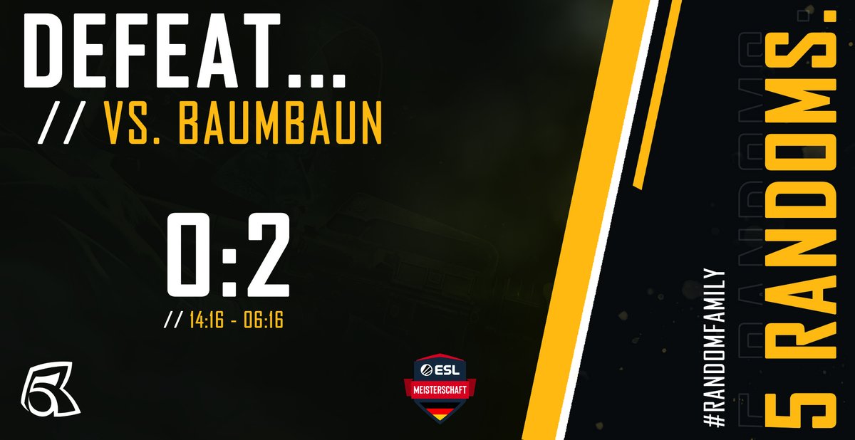 We had a Bad start into this new Season...0:2 Start is not what we wanted...

GGWP Baumbaun 
#RANDOMfamily