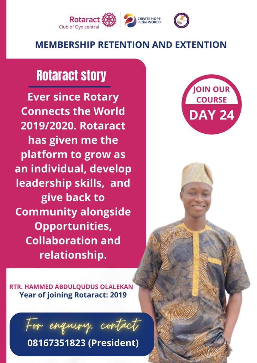 Rac_Oyocentral's tweet image. Humanitarian work requires being responsible, conscious of the circumstances of other people's lives, and helping them on the basis of need, without gender discrimination. That's what Rotaract preaches.
☎️08167351823
#Membershipretension
#KnowUs
#JoinUs
#RacOyoCentral
#Raczonek