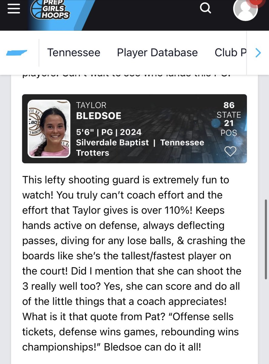 butlerbledsoe's tweet photo. @MeadeHoops @PGHTennessee Thank you so much for your support and capturing @TaylorBledsoe05 perfectly! https://t.co/RpN5XL2Pds