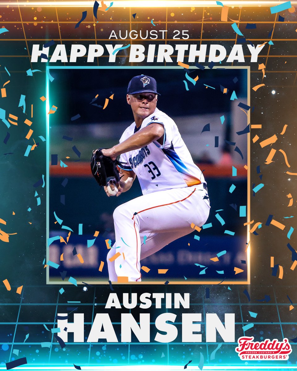 Sugar Land Space Cowboys (@slspacecowboys) on Twitter photo A very happy birthday to Space Cowboys pitcher Austin Hansen! 🎉
#ReadyToRide x <a href="/FreddysUSA/">Freddy's Frozen Custard & Steakburgers</a> A very happy birthday to Space Cowboys pitcher Austin Hansen! 🎉
#ReadyToRide x <a href="/FreddysUSA/">Freddy's Frozen Custard & Steakburgers</a>