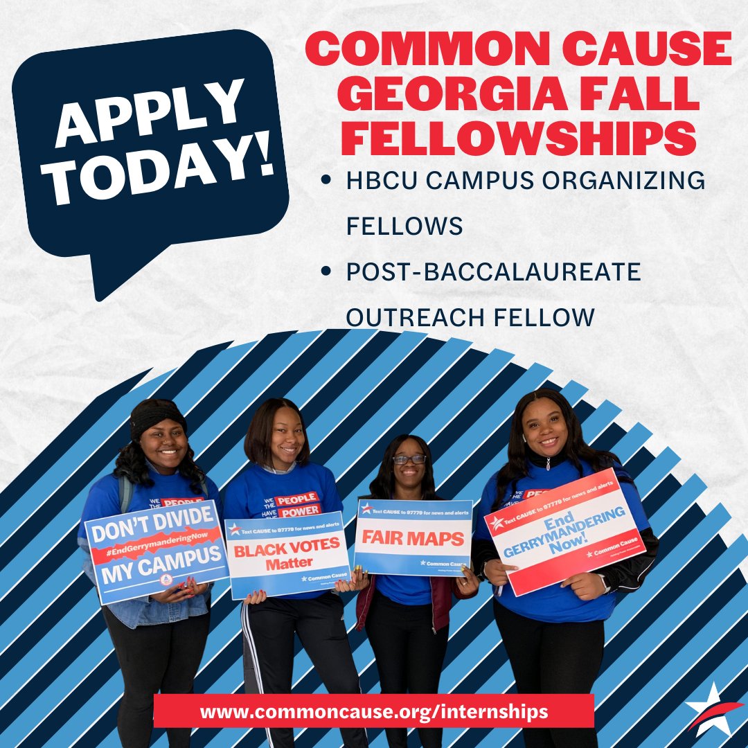 🍑We are still searching for HBCU Campus Organizing Fellows and a Post-Baccalaureate Outreach Fellow to join our @CommonCauseGA team!🍑 #EmergingPower #HBCUsVote #GOTV