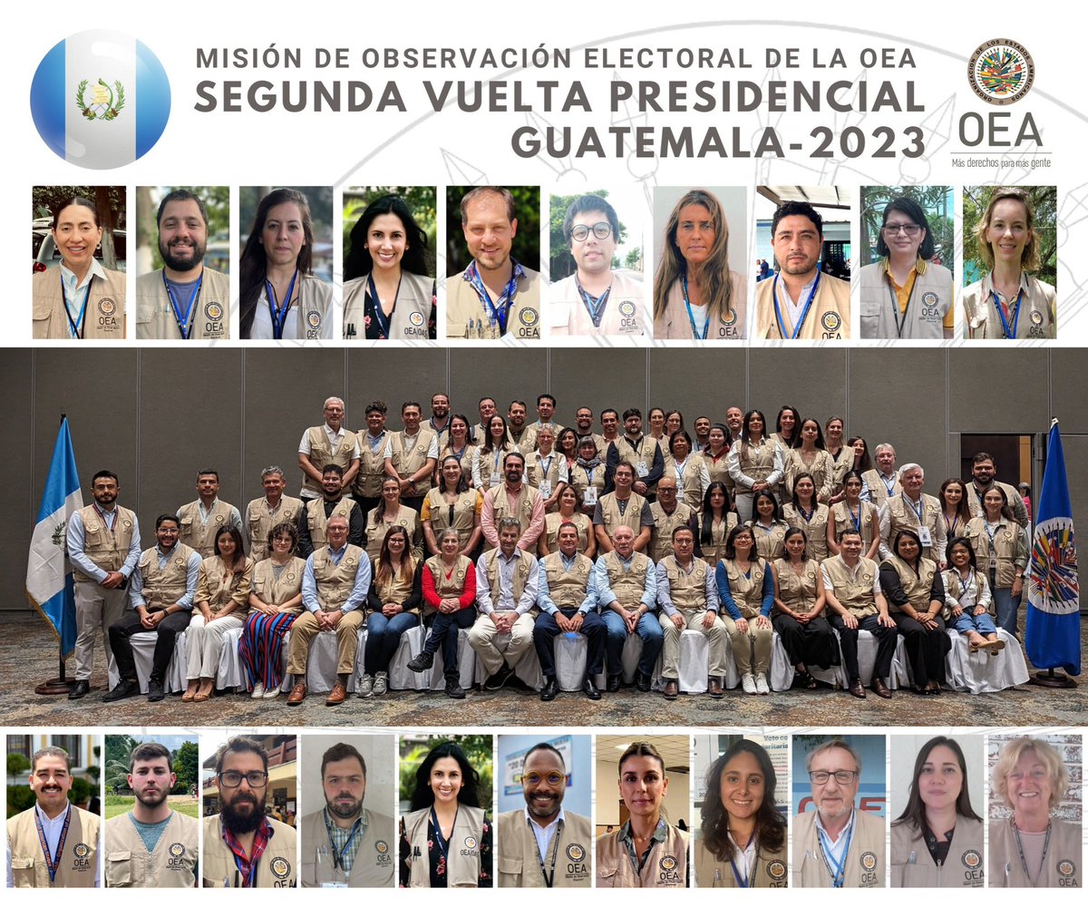 gerardodeicaza's tweet photo. Un día y dos misiones. 166 observadores en 2 países, en más de 50 ciudades, más de 750 recintos de votación visitados, más de 2,500 mesas electorales observadas…eso es lo que implica vestir el chaleco de la @OEA_oficial https://t.co/xAZ0kfqZab