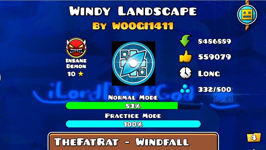 PurpleThunderYT's tweet photo. Windy Landscape 83% :( #InsaneDemon #GD https://t.co/1n2xVyC29x
