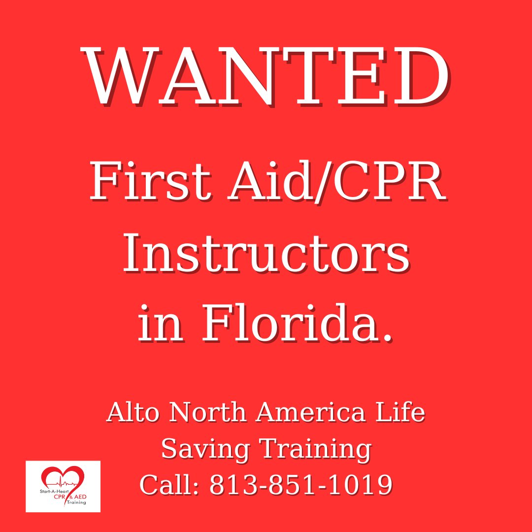 AltoFirstAidCPR's tweet image. ATTENTION all First Aid/CPR Instructors in Florida!