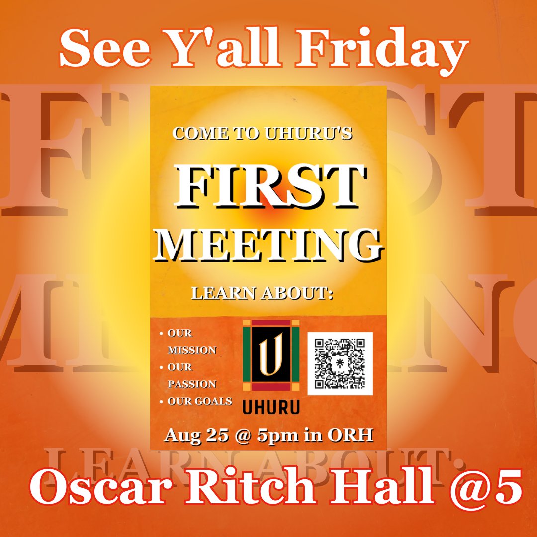 See y’all tomorrow in the Green Room at Oscar Ritchie. We’ll be discussing potential projects, our mission, and your place in all of it, no matter your major.