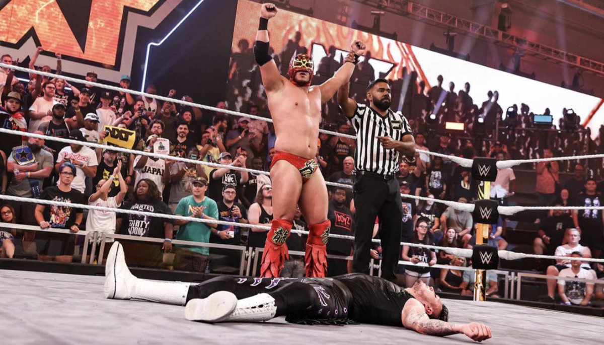 FallenLegado's tweet photo. Thanks to NXT and their joke of a security team, Raquel Rodriguez easily entered her way through OUR match, and costed us a win against a bunch of nobodies. Taking an L to Rey Mysterio’s wanna-be son was not an ideal way to end my Tuesday. This is not fair! https://t.co/aOAVluXf63