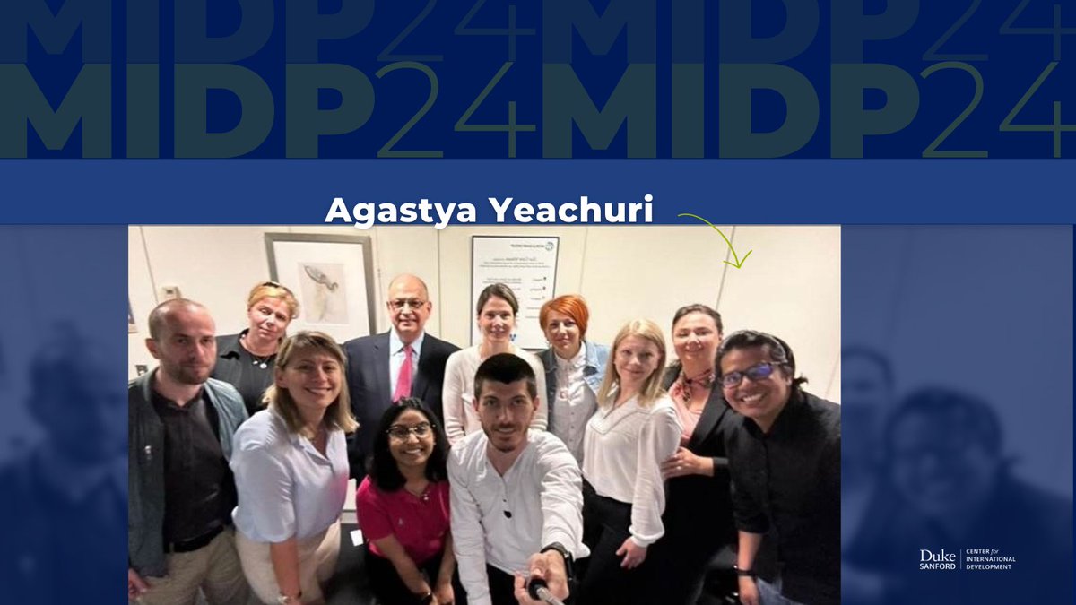 DukeDCID's tweet photo. #DukeMIDP student spotlight: Agastya Yeachuri MIDP '24
Agastya's favorite part of his @WorldBank internship was attending a 5-day training session on pension reforms and modeling.
"I got the opportunity to learn a new subject and meet with various senior World Bank experts." https://t.co/t5n2MeznUc