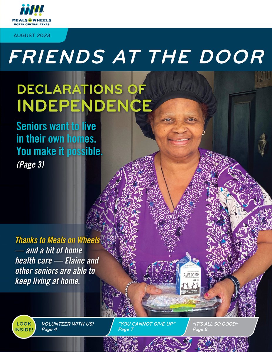 Enjoy this month's edition of 'Friends at The Door'. Get to know some of our incredible senior neighbors and the volunteers who serve them! #PowerOfAKnock #ItStartsWithAMeal #friendsatthedoor
mownct.org/sites/mownct/f…