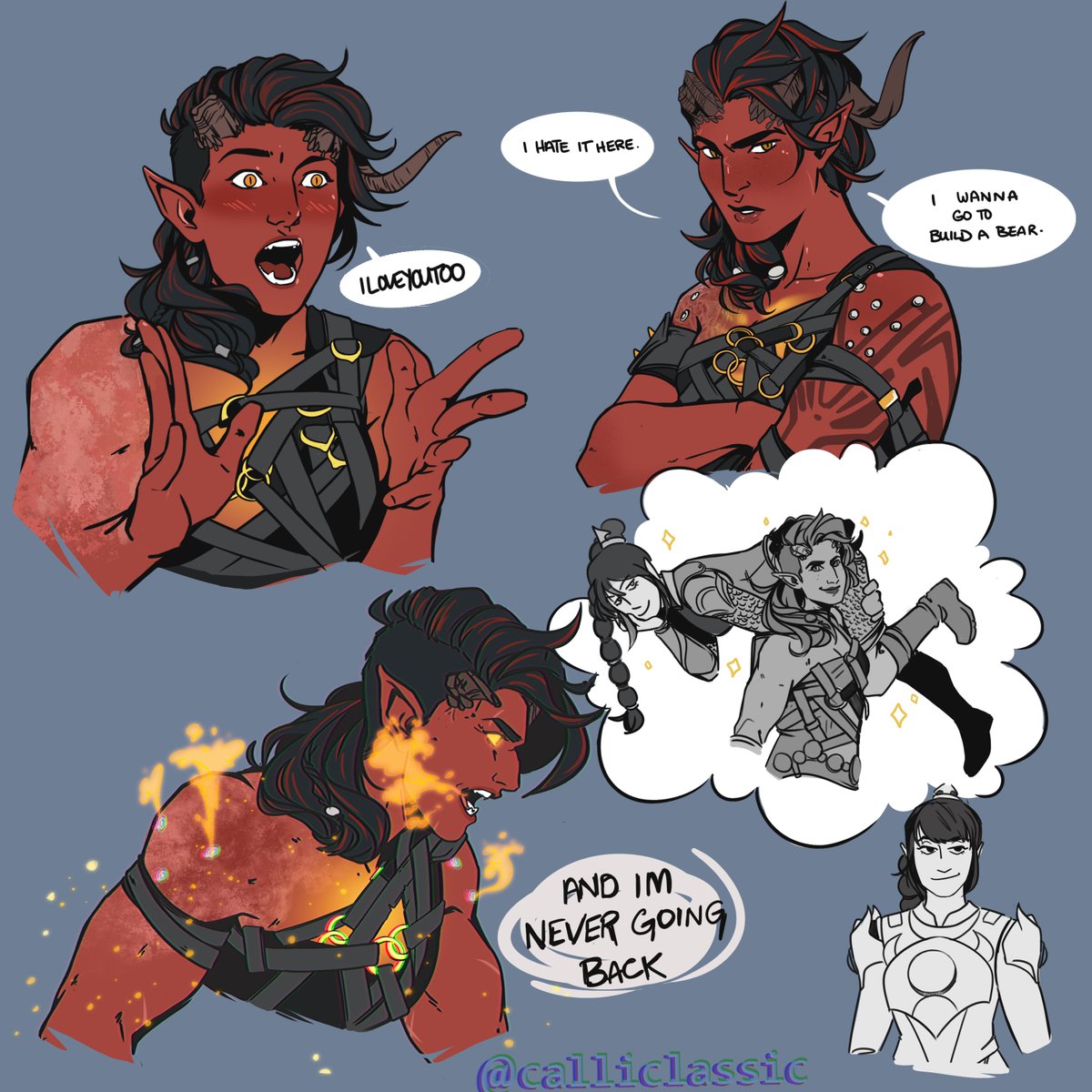 calliclassic's tweet photo. in love with baldur's gate 3 big buff red hot cheeto puff https://t.co/gtwZp0EoKU