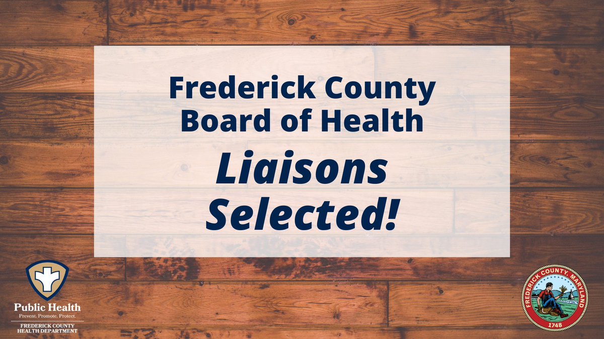 FCHealthDept's tweet photo. New legislation from the Frederick County Council established a new liaison role for the Board of Health in April 2023. On August 24, 2023, six liaisons were approved.
Details: https://t.co/XjM5lMWsiu https://t.co/G6A2jfq41z