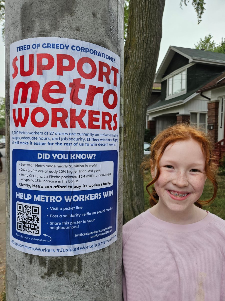 kmarciniec's tweet photo. From cicadas to supporting strikers, the kids know what's up!
It's time for wildly wealthy Metro CEO Eric La Flèche to accept workers' demands for better wages, adequate hours, and job security.
https://t.co/ftBggo3jVY
#SupportMetroWorkers #Justice4Workers #MetroStrike https://t.co/noVwWap468