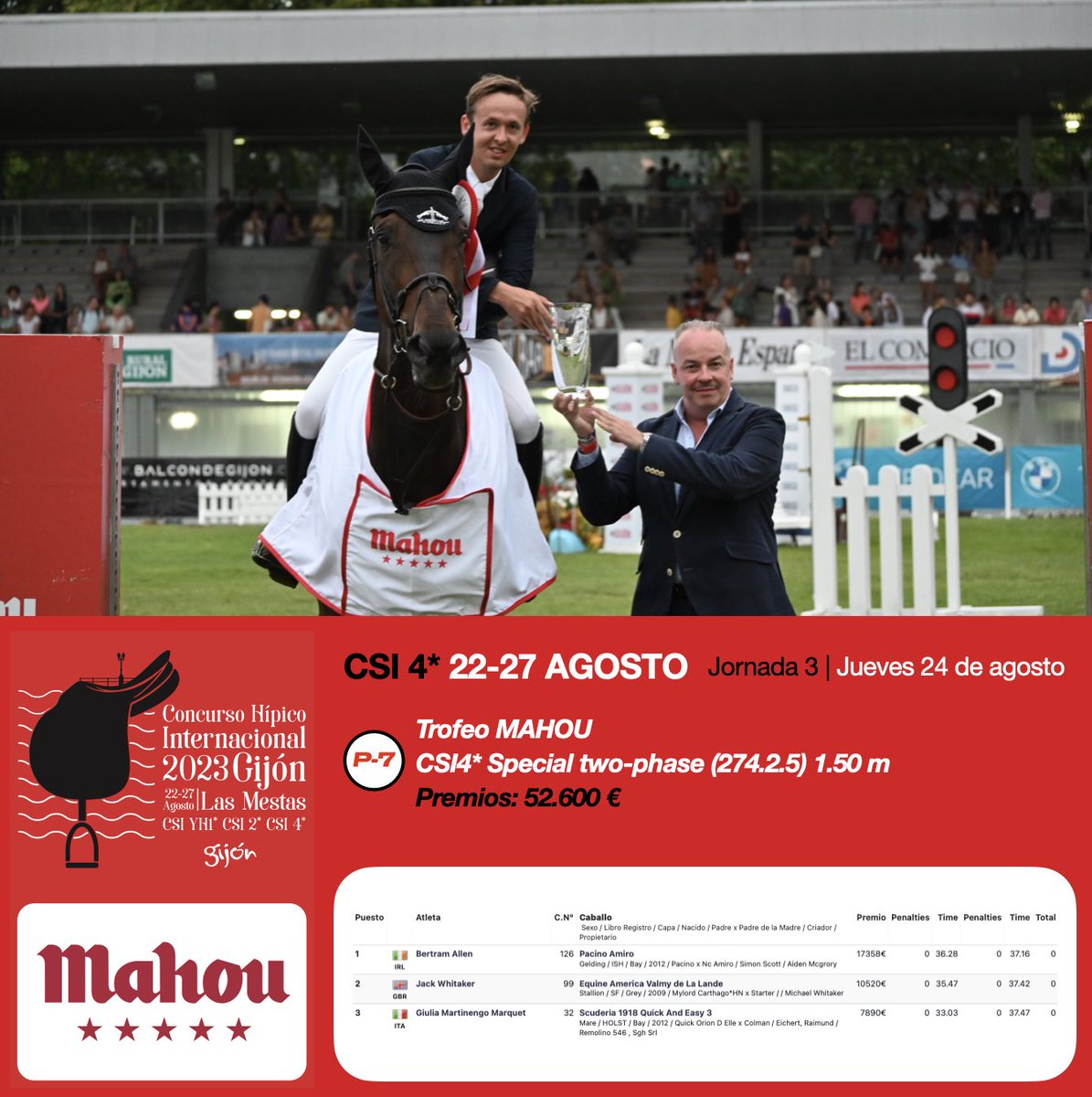 Emocionante victoria del irlandés Bertram Allen. 
gijonhorsejumping.es/smith-repite-e…