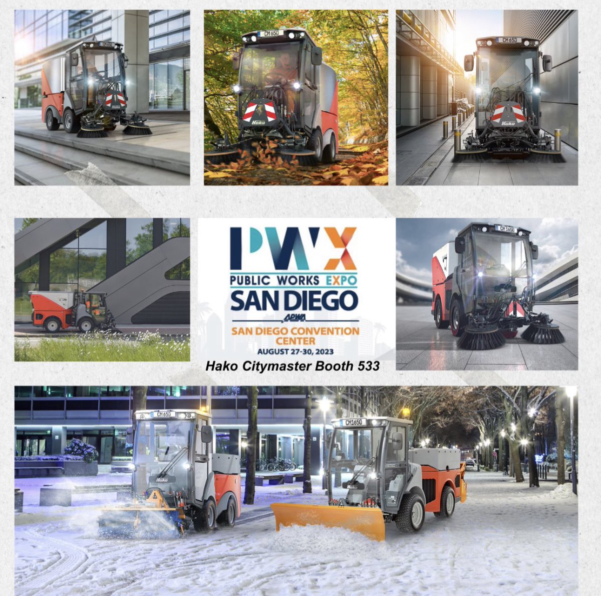 If you're visiting the #PWX Conference August 27-30, 2023 don't forget to drop by our booth #533 where you'll have a chance to see our All-In-One,  Multifunctional Hako Citymaster.  Be sure to ask about Dealer opportunities near you. We hope to see you there.