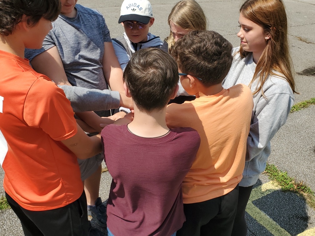 RHTAStem7's tweet photo. What an amazing first day of school with the newest bunch of 7th graders! Part of their rotation today was the human knot challenge. We can’t wait to see all of the fun that the rest of the year has in store for us!! https://t.co/R111i2kAzI